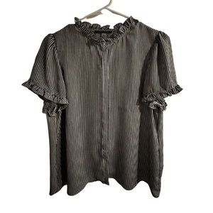 Pinstripe Ruffled Baby Dolly Blouse